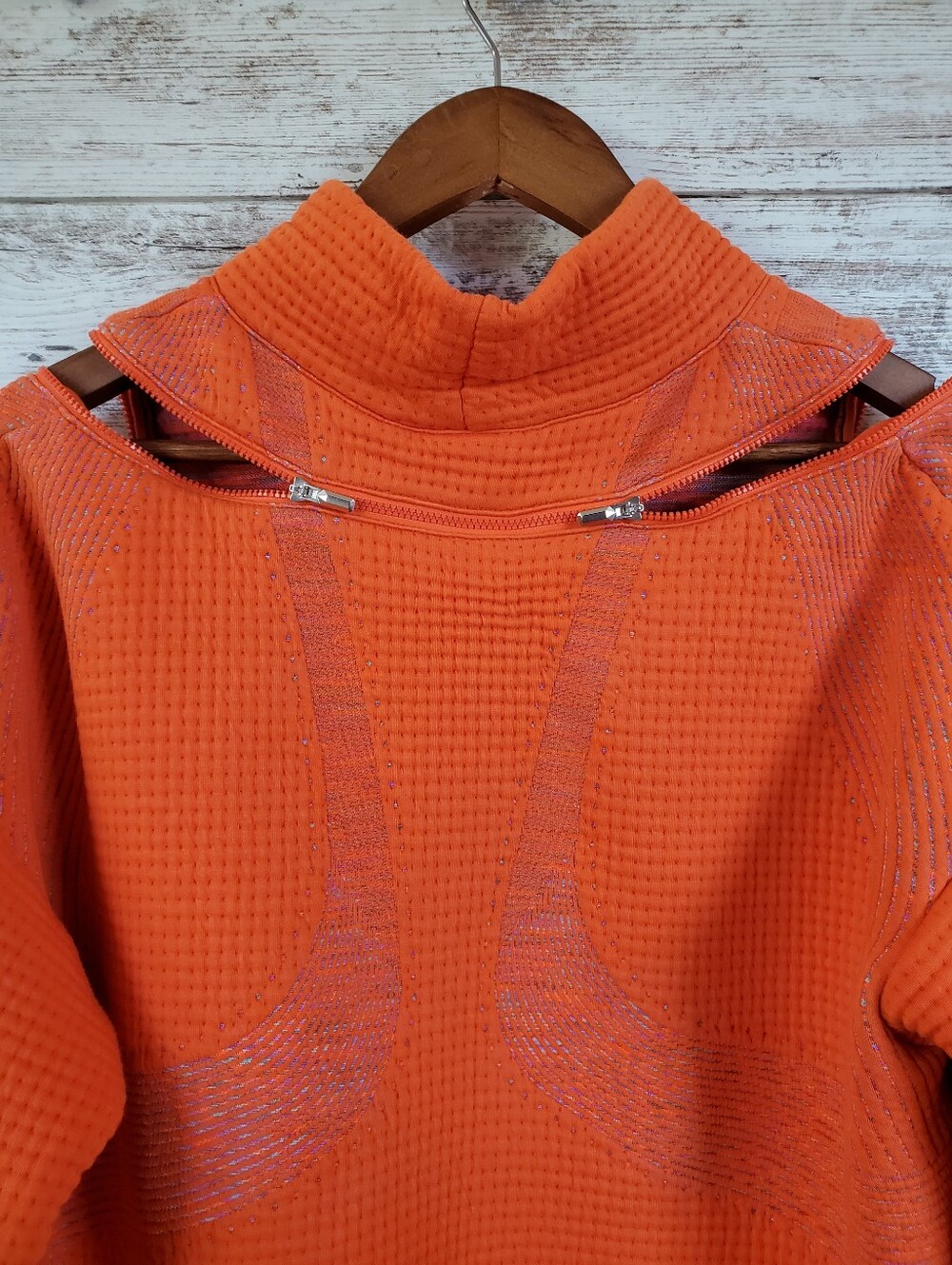 Nike City Ready Mock Neck Tech Pack Oversized Running Sweatshirt Orange - Picture 7 of 15